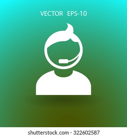 Flat icon of support