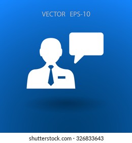 Flat icon of support