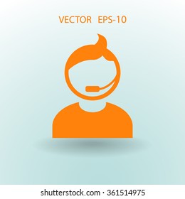Flat icon of support