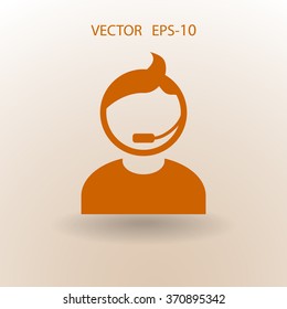 Flat icon of support