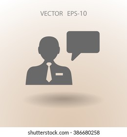 Flat icon of support
