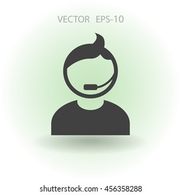 Flat icon of support