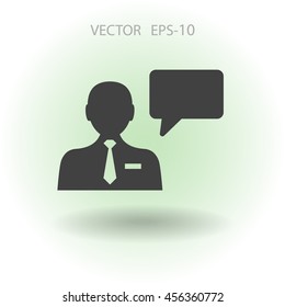 Flat icon of support