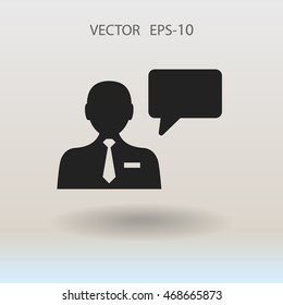 Flat icon of support