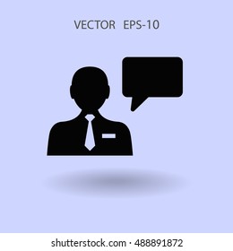Flat icon of support