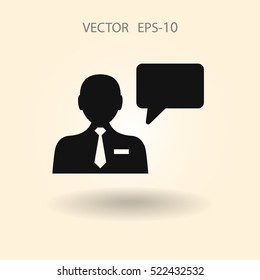 Flat icon of support