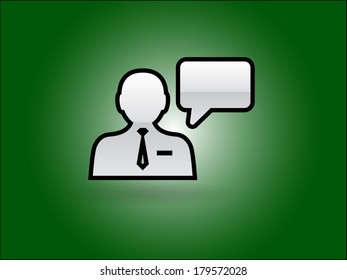 Flat icon of support person