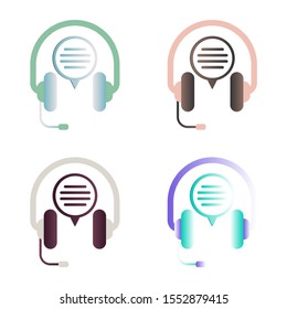 Flat icon of support. Sign the call center. Contact technical symbol. Call and we will reply to you.
