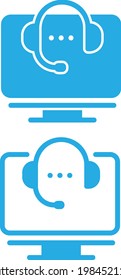 Flat icon of support. Sign the call center. Contact technical symbol.