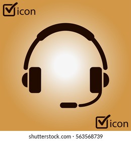 Flat icon of support. Sign the call center. Contact technical support. Call and we will reply to you.