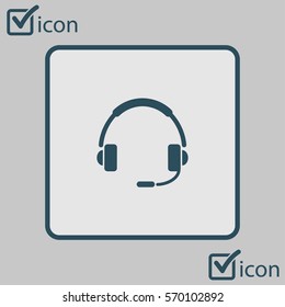 Flat icon of support. Sign the call center. Contact technical support. Call and we will reply to you.