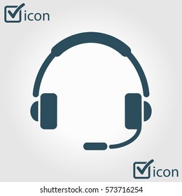 Flat icon of support. Sign the call center. Contact technical support. Call and we will reply to you.