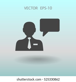 Flat icon of support. vector illustration