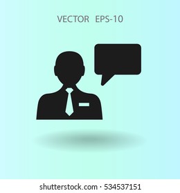 Flat icon of support. vector illustration