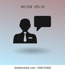 Flat icon of support. vector illustration