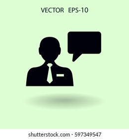 Flat icon of support. vector illustration