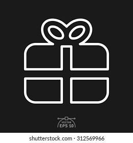 Flat icon of surprise gift.