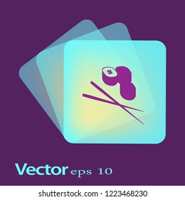 Flat icon. Sushi rolls.