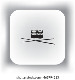 Flat icon. Sushi rolls.