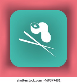 Flat icon. Sushi rolls.