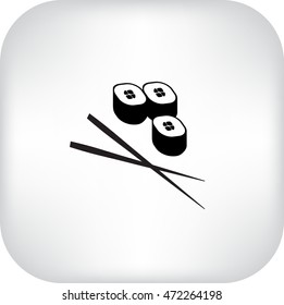 Flat icon. Sushi rolls.