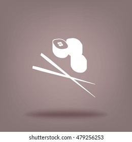 Icono plano. Rollos de sushi.