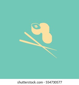 Flat icon. Sushi rolls.