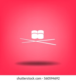 Flat icon. Sushi rolls.