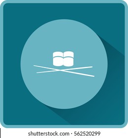 Flat icon. Sushi rolls.