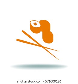 Flaches Symbol. Sushi-Rollen.