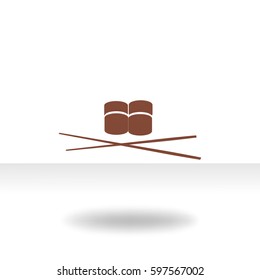 Ícone plano. Rolos de sushi.