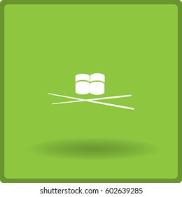 Flat icon. Sushi rolls.