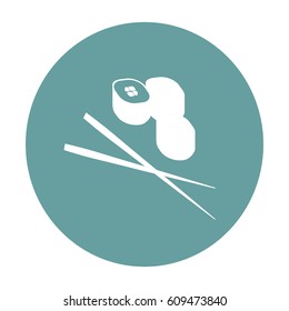 Flat icon. Sushi rolls.