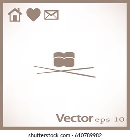 Flat icon. Sushi rolls.