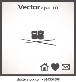 Flat icon. Sushi rolls.