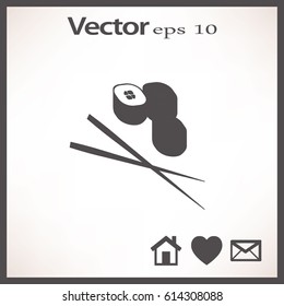 Flat icon. Sushi rolls.