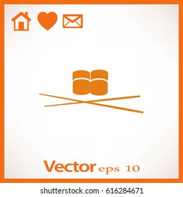 Flat icon. Sushi rolls.