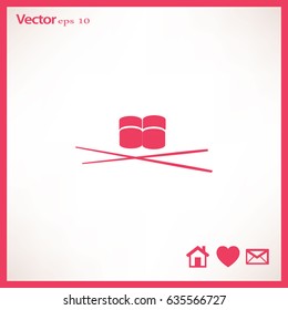Flat icon. Sushi rolls.