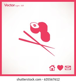 Flat icon. Sushi rolls.
