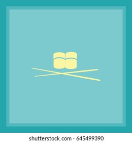 Flat icon. Sushi rolls.