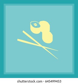 Flat icon. Sushi rolls.
