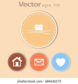 Flat icon. Sushi rolls.
