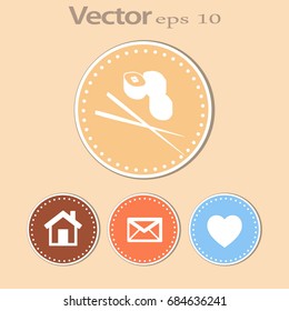 Flat icon. Sushi rolls.