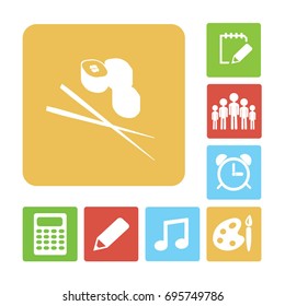 Flat icon. Sushi rolls.