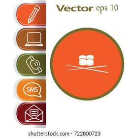 Flat icon. Sushi rolls.