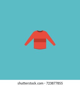 Flat Icon Sweater Element. Vector Illustration Of Flat Icon Pullover Isolated On Clean Background. Can Be Used As Sweater, Pullover And Jacket Symbols.