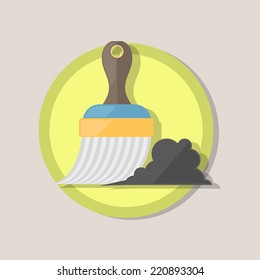 flat icon or sweeping the floor