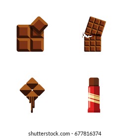 Flat Icon Sweet Set Of Cocoa, Delicious, Sweet And Other Vector Objects. Also Includes Cocoa, Dessert, Confection Elements.