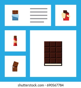 Flat Icon Sweet Set Of Dessert, Sweet, Wrapper And Other Vector Objects. Also Includes Dessert, Bitter, Confection Elements.