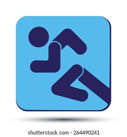 Flat icon with symbol Running people. Vector isolated on a white background.